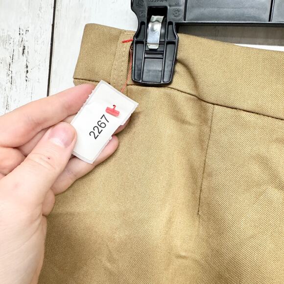 H&M Divided Skirt Women Size Small Tan Linen Mini Pockets Business Preppy - Picture 10 of 10